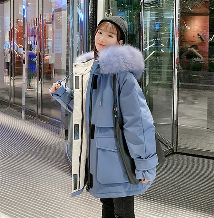 シックな雰囲気が魅力 韓国ファッション 厚い 冬 ダウンコート 韓国語