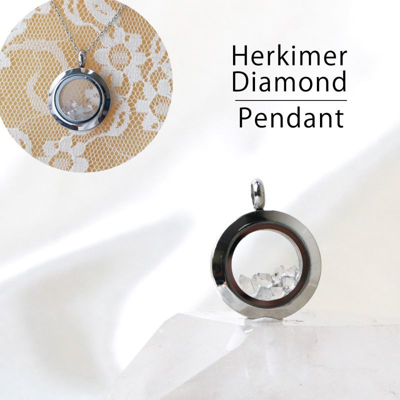 ペンダントトップ　シルバー　ハーキマーダイヤモンド　小　ドリームクリスタル　ネックレス