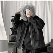 カッコイイ中性ファッション 韓国ファッション 暖かさ 毛皮の襟 コットンジャケット  コート トレンド