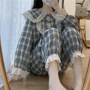 ファッション度が上がる 韓国ファッション パジャマ フリル プリンセススタイル ルームウェア 2点セット