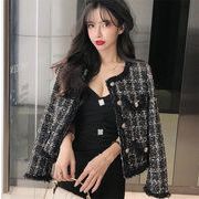 大特価 韓国ファッション コート 長袖 短いスタイル ラウンドネック人気 宴会場 単体ボタン