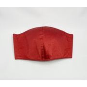 【ご紹介します！安心の日本製！正絹100％×日本の伝統美！】京染マスク M 濃紅