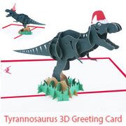 Xmax 恐竜 飾れる恐竜  立体グリーティングカード 3Dクリスマスカード クリスマス 誕生日 2タイプ