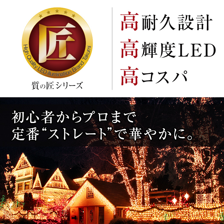 2個セット】イルミネーション 屋外用 ストレート 100球 10m コンセント