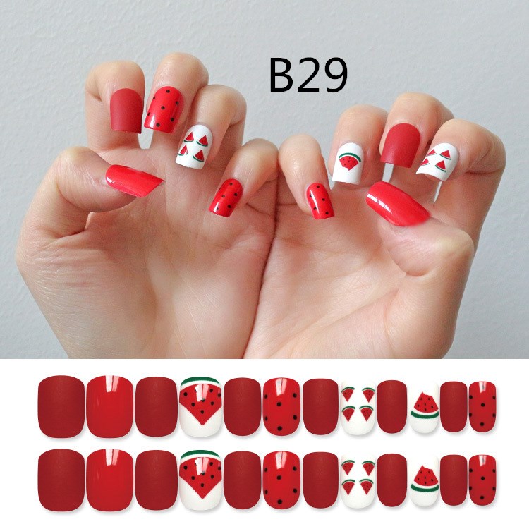 テープ付き ネイルチップ 全１８種 24枚入り 12種類のサイズ スイカ 花 桃 いちご 美容 健康 株式会社 シャローム 問屋 仕入れ 卸 卸売の専門 仕入れならnetsea