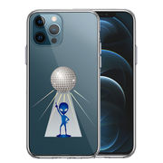 iPhone12 Pro 側面ソフト 背面ハード ハイブリッド クリア ケース 宇宙人 ダンシング ミラーボール