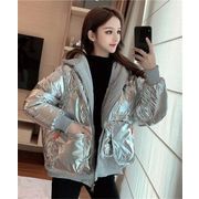 韓国ファッション 冬 フェイク2ピース フード付き ポケット ゆったりする 怠惰な風 パン服 綿の服