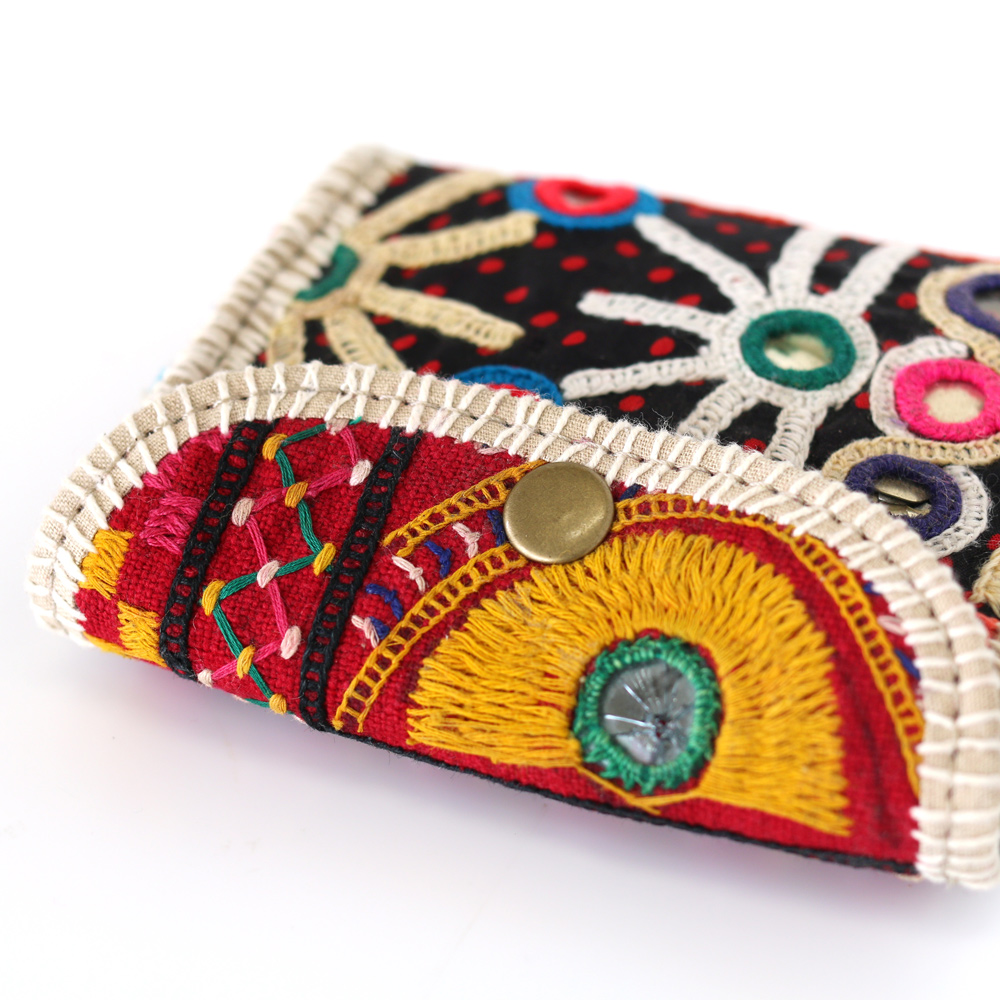 ラバリ刺繍カードケース[インド刺繍 財布 ポーチ バッグ アジアン