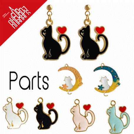 BLHW166488◆5000円以上送料無料◆金属チャーム◆メタルパーツ 元気お守り 猫シリーズ ネコ
