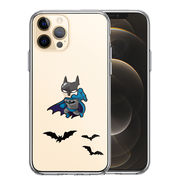 iPhone12 Pro 側面ソフト 背面ハード ハイブリッド クリア ケース 映画パロディ 蝙蝠男