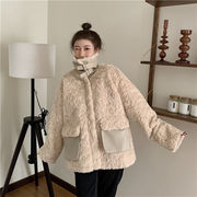 子羊の毛 ファー コート 上品映え 暖かい 厚手 快適である 百掛け 大人気 スタンドカラー