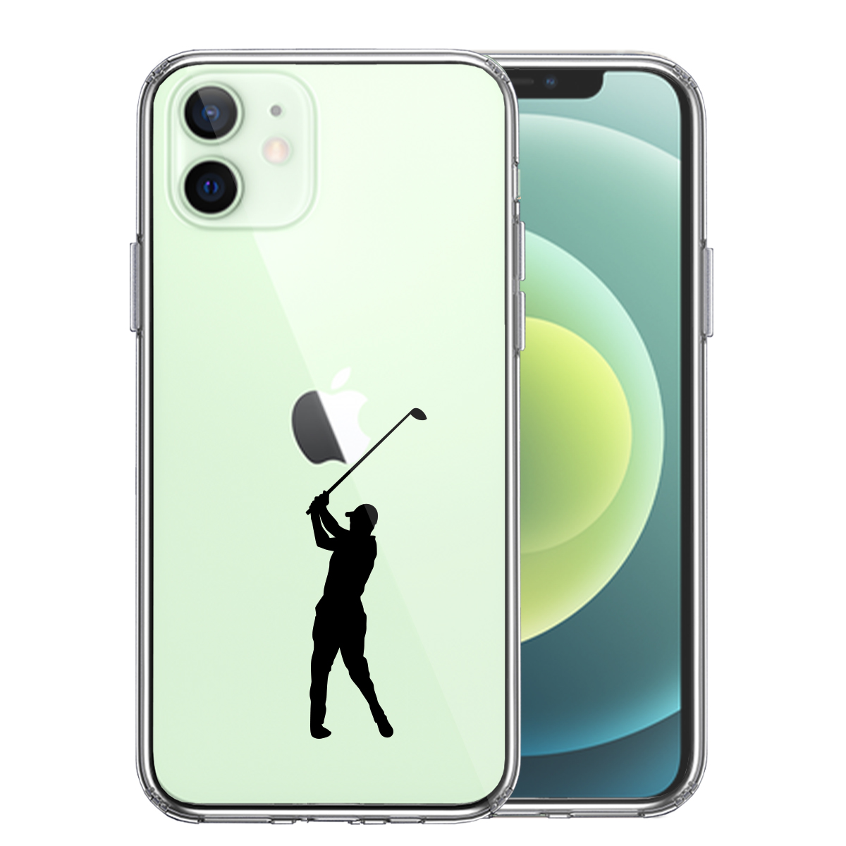 iPhone12mini 側面ソフト 背面ハード ハイブリッド クリア ケース ゴルフ