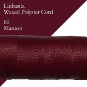 ワックスコード LINHASITA社製 マルーン/太さ0.75mm 長さ約210m/ ロウ引き紐 #60