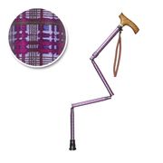 オオサキメディカル 歩行補助杖 すべりにくい杖 伸縮折りたたみ式（紫チェック／1本）