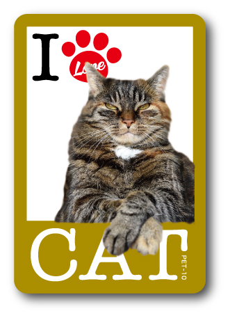 PET-10/I LOVE CAT!ステッカー10 猫好きの方に！ 猫 ねこ ネコ CAT 猫ステッカー PET 愛猫 ペット