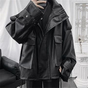 韓国 ファッション メンズ スーパーファイア コート モーターサイクル レザージャケット 暖かい 厚手