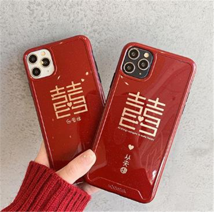 通勤する 中国の風 シンプル カップルウェア 個性 レッド iphone クリエイティブ 電話ケース シリコン