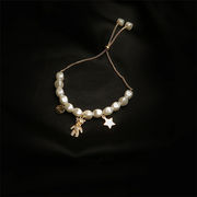 ファッション 気質 真珠 ブレスレット 可愛い クマ 星柄 調節可能 百掛け 洗練された 小さい新鮮な