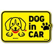 PET-064/DOG in CAR/ビーグル 02/DOG STICKER ドッグステッカー 車 犬 イラスト
