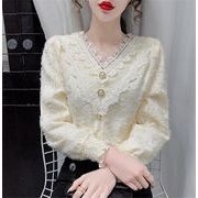 韓国ファッション レース ボトミングシャツ 婦人服 シフォン 小さい新鮮な 気質 インナー トップス