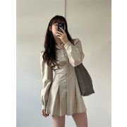 【早秋即納限定SALE!!】 韓国ファッション 単体ボタン シャツワンピ 韓国版 ミニスカート