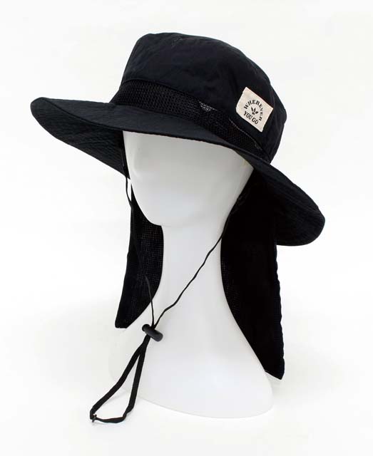 ガーデニング帽子 サファリ ソリッド ブラック 4008798-05