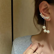 計算された美シルエット  真珠 タッセル オールインワン 気質 ピアス  フレンチスタイル 耳飾り
