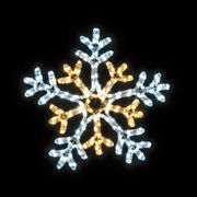 LEDジョイントモチーフ 《雪の結晶》 交互点滅タイプ AC-ACアダプタ方式 ケーブル長25cm 白・電球色
