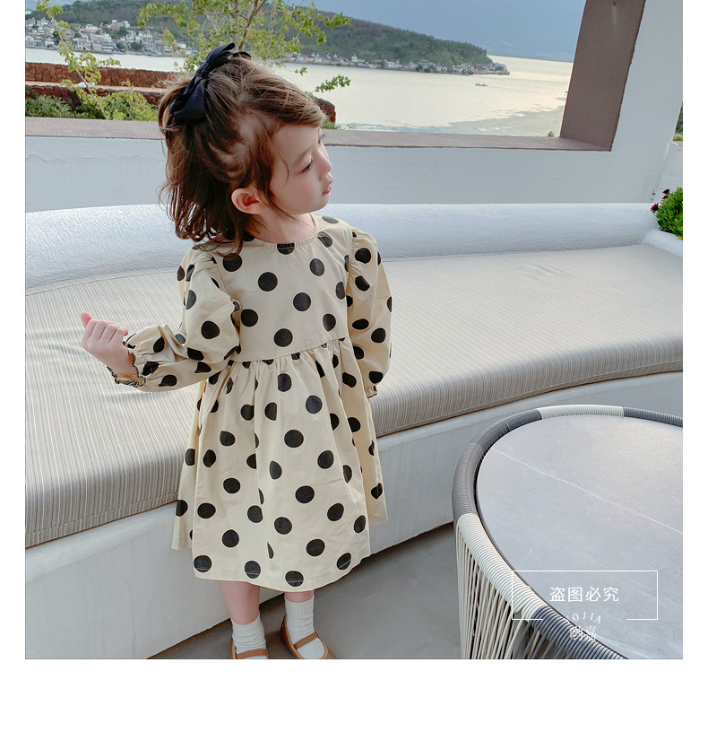 2021新作 水玉模様 キッズワンピース 子供服 膝丈 3-8歳対応 Aライン