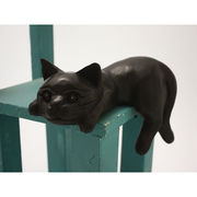 寝そべり黒猫[ねこ ネコ キャット インドネシア木彫 置物 飾り アニマル 動物 人形]