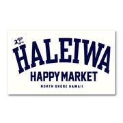 ハレイワハッピーマーケット ステッカー スクエア HALEIWA ブルー 04 HHM098 おしゃれ ハワイ