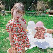 2021新作 子供服 ワンピース キッズ 女の子 春夏 半袖 花柄ワンピース 韓国子ども服 ジュニア 子供ドレス