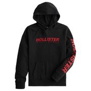 正規品 ホリスター メンズ パーカー ( プルオーバー ) Hollister Print Logo Hoodie （ブラック）