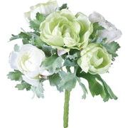 【造花】ラナンキュラスブッシュ　ホワイトグリーン