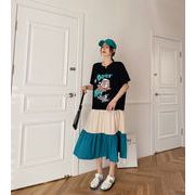 上品映え 半袖 ワンピース 夏 新作 ロングタイプ スカート レディース 韓国ファッション