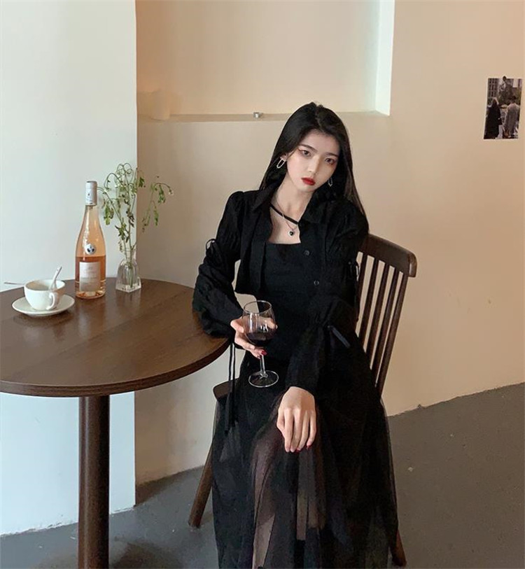 広く注目を集める 韓国ファッション ワンピース リトルブラックドレス キャミワンピ フレンチスタイル
