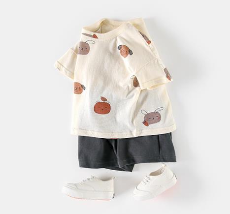 【2点セット】新作 子供服  ベビー服  アパレル  半袖 tシャツ + ショットパンツ  男の子  80-120cm