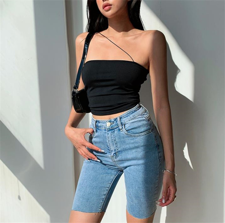 季節にピッタリ とてもファッション レトロ セクシー スラントショルダー チューブトップ トップス Www Watsons Biz Id