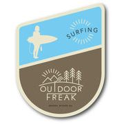アウトドアステッカー SURFING サーフィン  OUTDOOR FREAK アウトドアフリーク  Lサイズ OD016L
