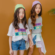 「120‐165号」全2色 女の子 プリント 半袖Tシャツ トップス カットソー キッズ 子供服
