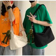 大容量で使いやすい！韓国ファッション 百掛け ショルダーバッグ 大容量 学生 ジッパー キャンバスバッグ