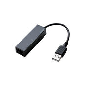 エレコム 有線LANアダプタ/USB2.0/Type-A/ブラック EDC-FUA2-B