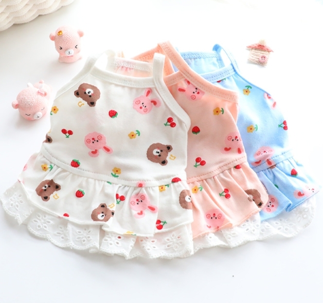 春夏新作 犬服 クマさん ワンピース ドッグウェア 犬 ペット ペット服 ペット用品(S-XXL)