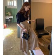 夏　レディース　Ｔシャツ　ニット　半袖　スカート　ロング丈