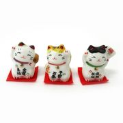 陶器招き猫　3個セット　No.303-203