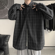 個性的なデザイン チェック柄 シャツ レジャー 長袖 韓国スタイル ゆったり 上着メンズ トップス