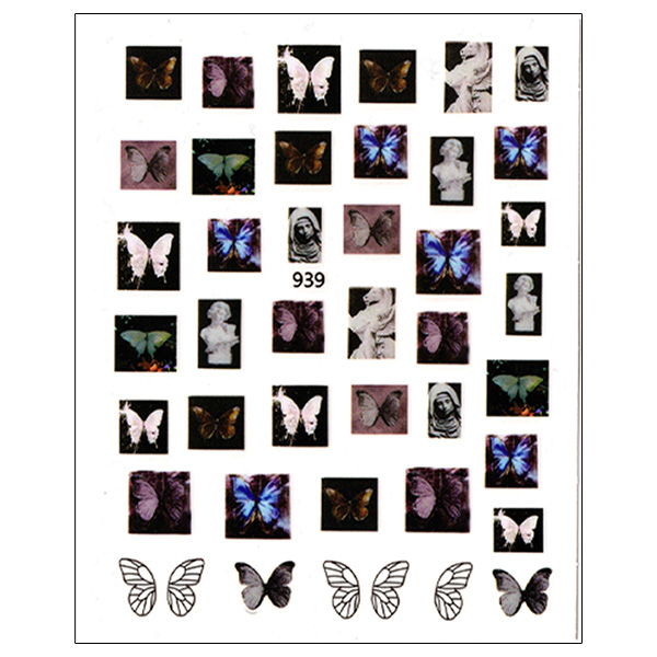 彫刻 蝶々 バタフライ 極薄２Ｄネイルステッカー シール ステッカー ネイルシール