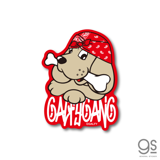 GALFY バンダナ 赤 ステッカー ダイカット ガルフィー ファッション ストリート 犬 不良 ブランド GAL012