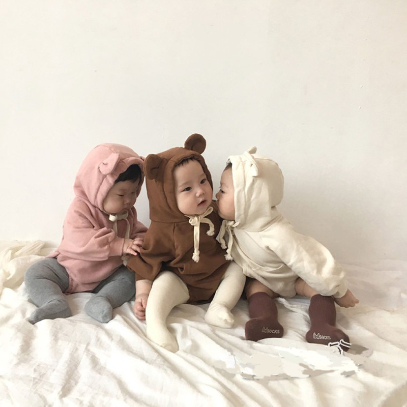 韓国風子供服 韓国ファッション 可愛い　クマの耳　ロンパース　動物　アニマル