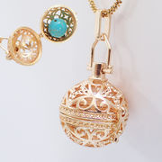 カゴパーツ【21.アラベスクボール 24mm】 1個 星 透かし アロマ ペンダントトップ ハンドメイド チャーム